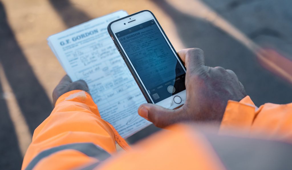 Qflow app being used on HS2 construction site