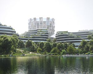 Green buildings showcasing a carbon neutral world