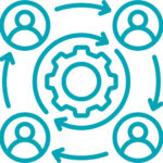 team connection and alignment in construction icon